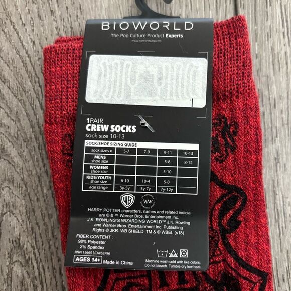 Warner Bros. Harry Potter Red and Gray Socks - Picture 4 of 5